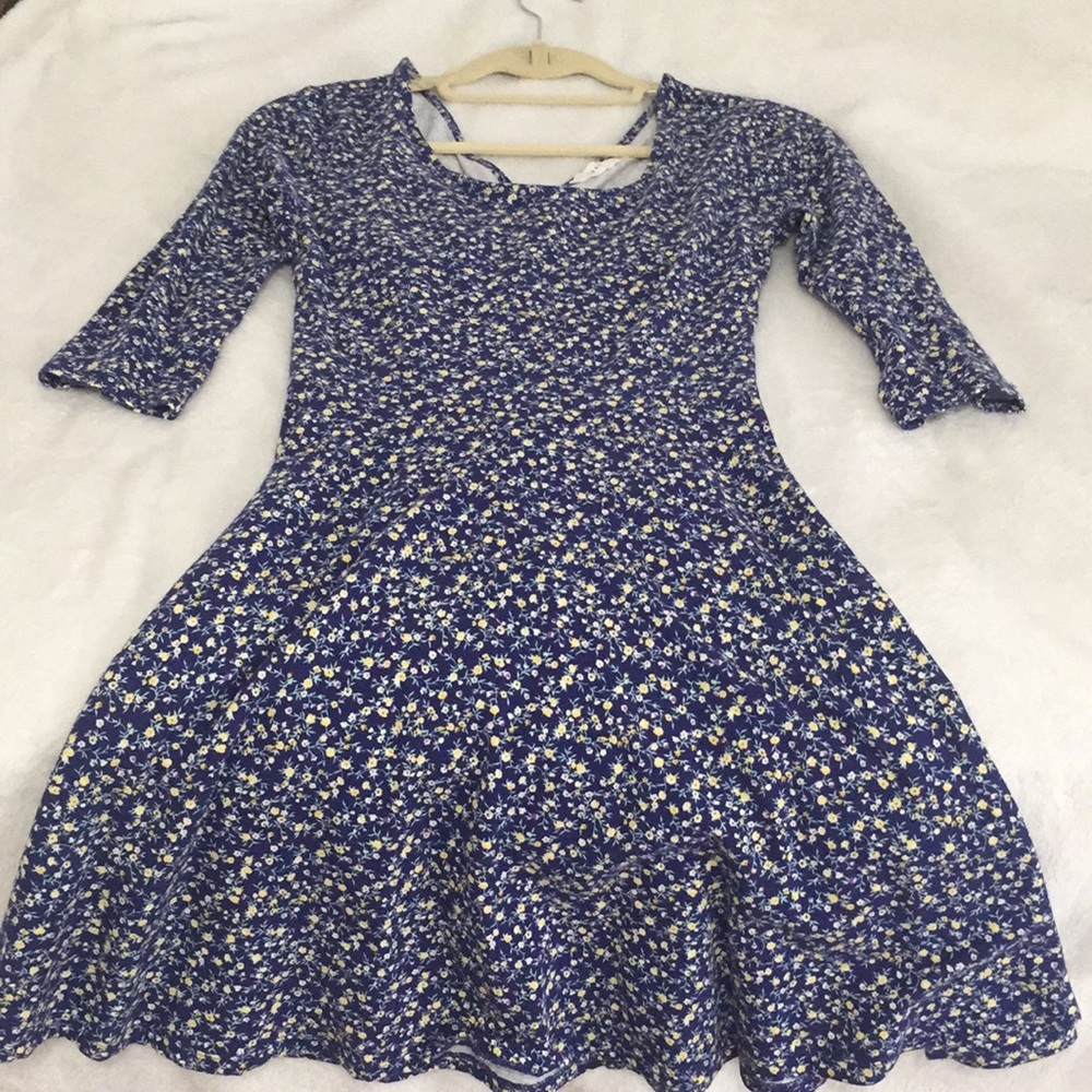 Floral Mini Dress with Criss-Cross Detail on Back